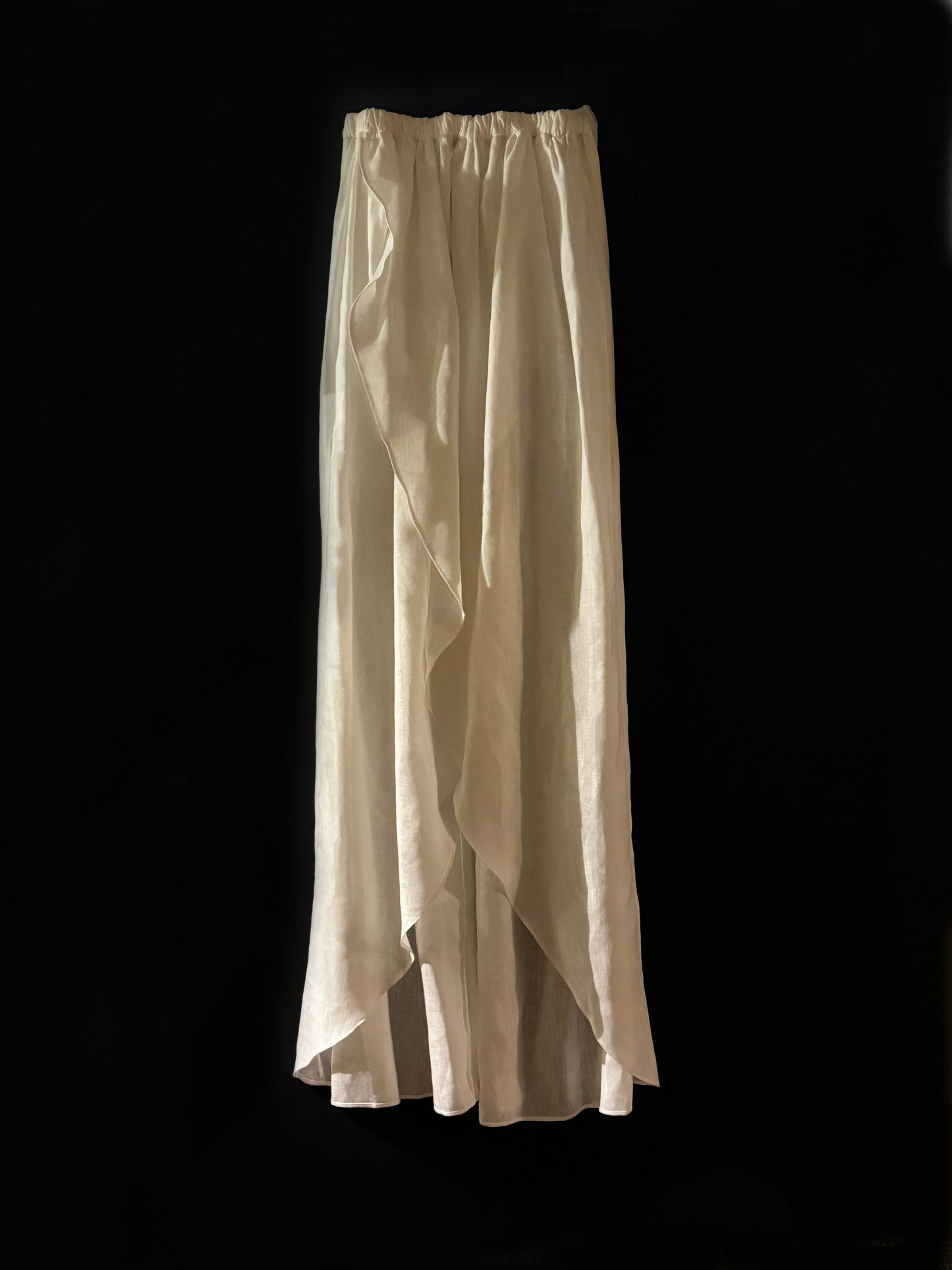 001 Cocoon Strapless Linen Dress