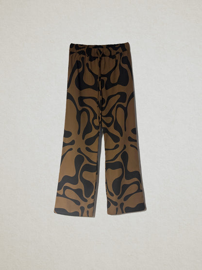 002 Poplin Floral Print Lounge Pants in Moss