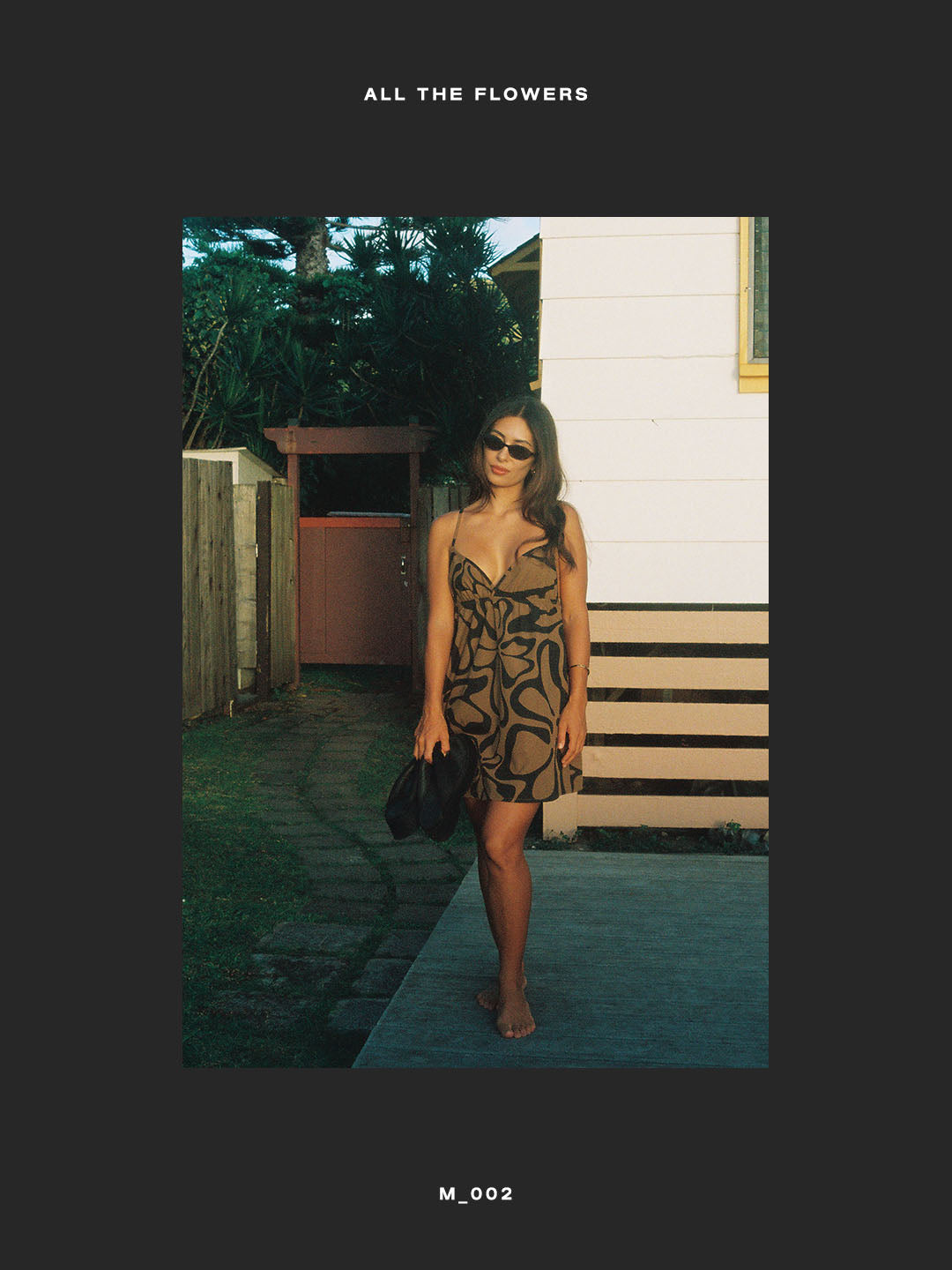 002 Poplin Floral Print Dress in Moss