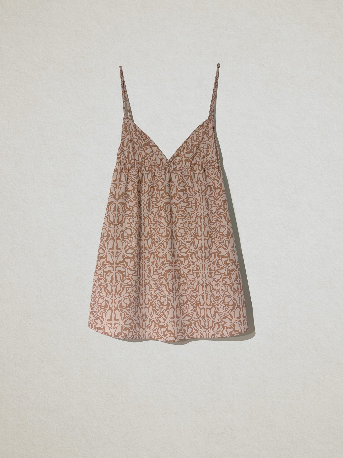 002 Poplin Floral Print Dress in Sand